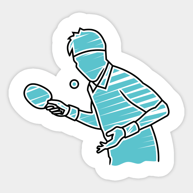 silhouette of table tennis player Sticker by bloomroge